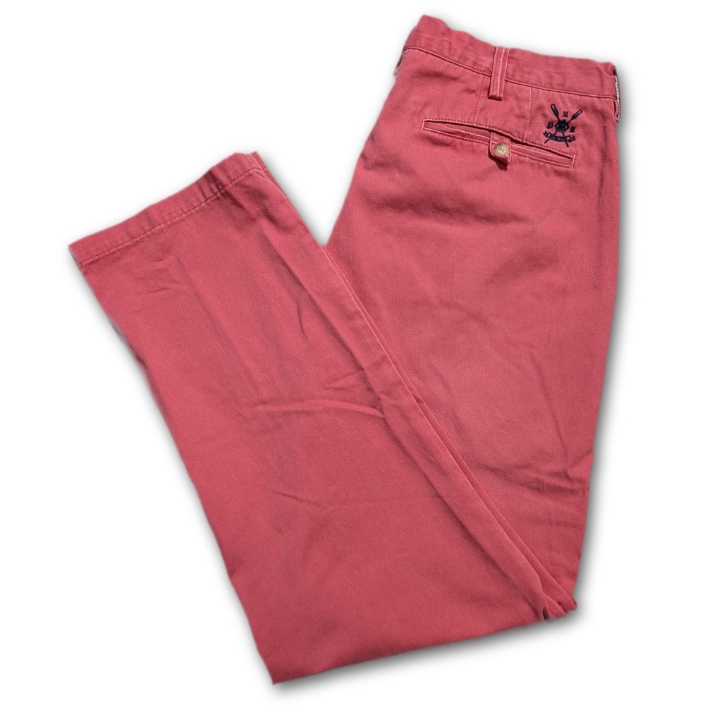 Polo Ralph Lauren RL Co. Mens Pants Coral 35x30 Slim Gi Fit PRL Regatta Crest